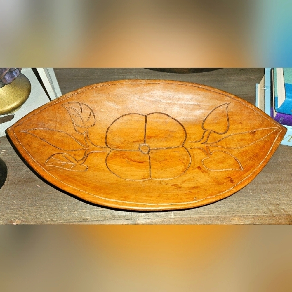 Wood Flower Bohemian Decorative Bowl